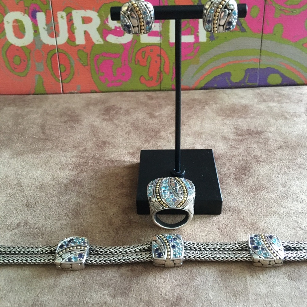 JOHN HARDY PRE-LOVED AUTHENTIC STERLING SILVER/18K YELLOW GOLD LAVAFIRE SEA … - Picture 17 of 17